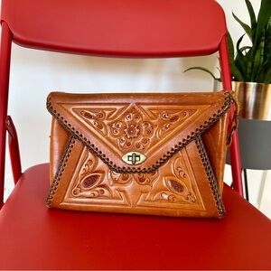 Tooled Leather Envelope Bag
